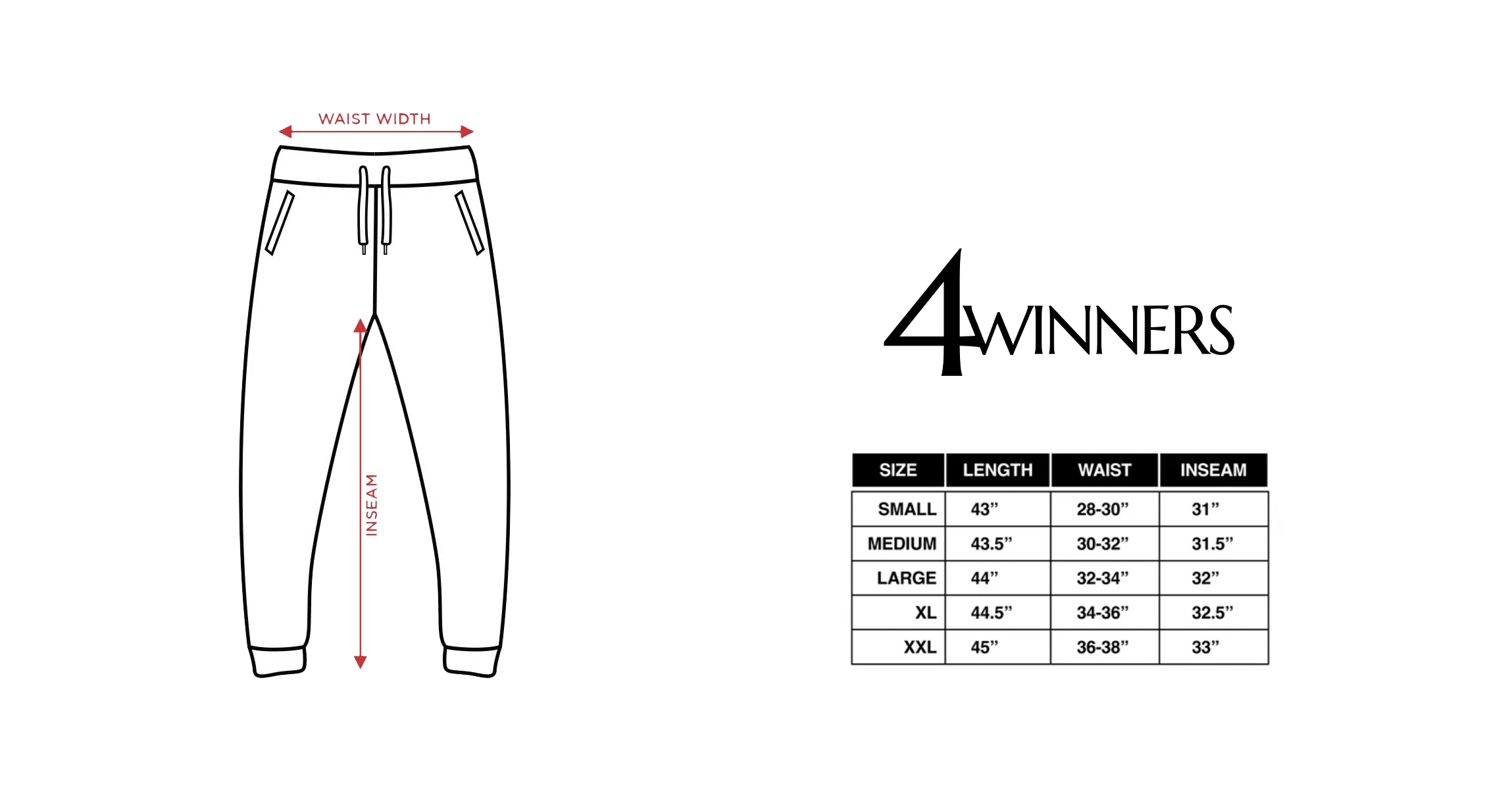 4WINNER LOGO SWEATS - BLACK