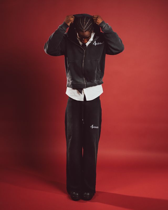 4W Logo Charcoal Zip Up