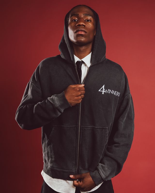 4W Logo Charcoal Zip Up