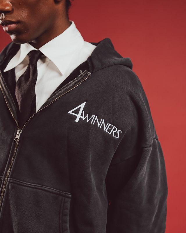 4W Logo Charcoal Zip Up
