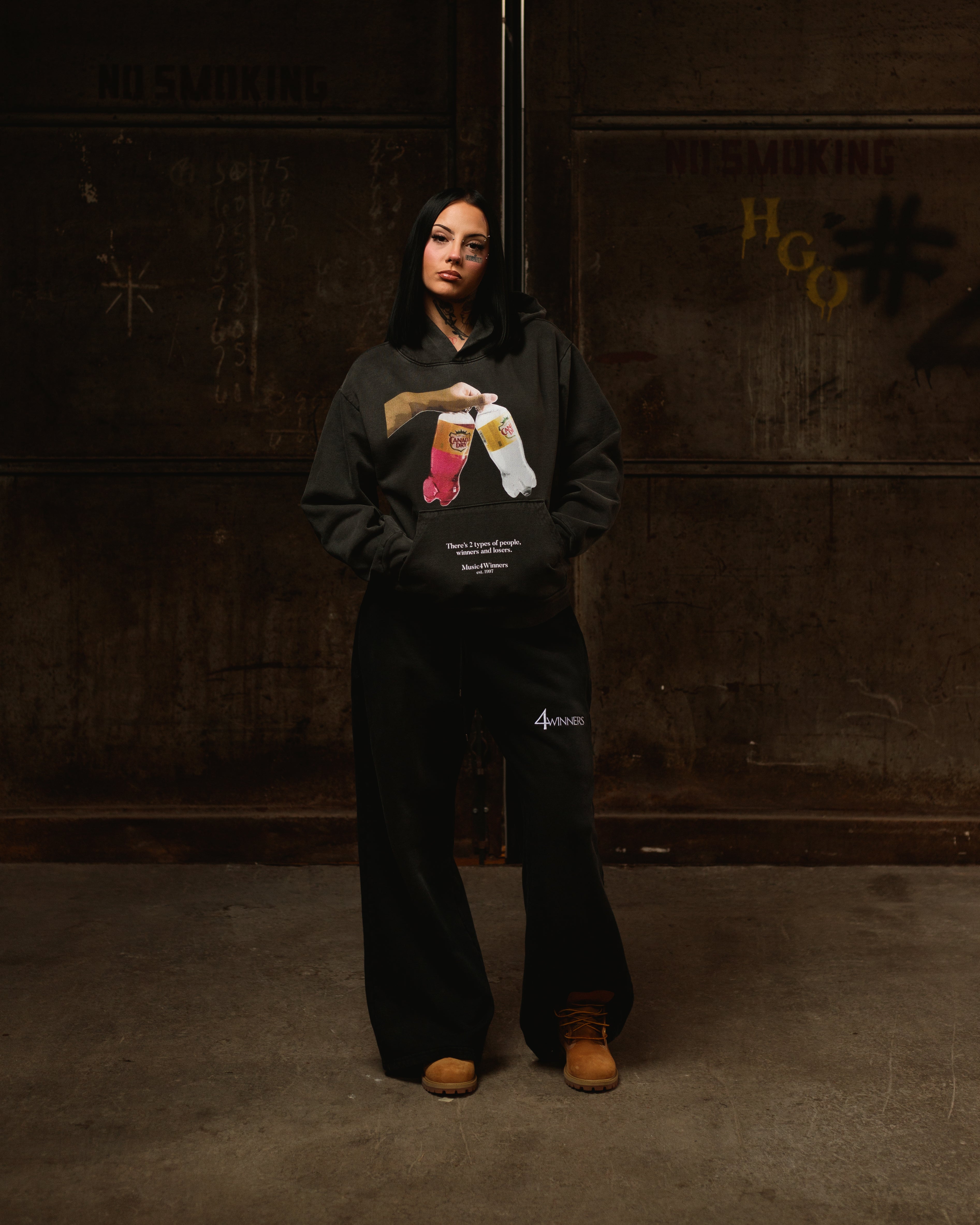 4WINNERS AND LOSERS (CD) HOODIE - CHARCOAL