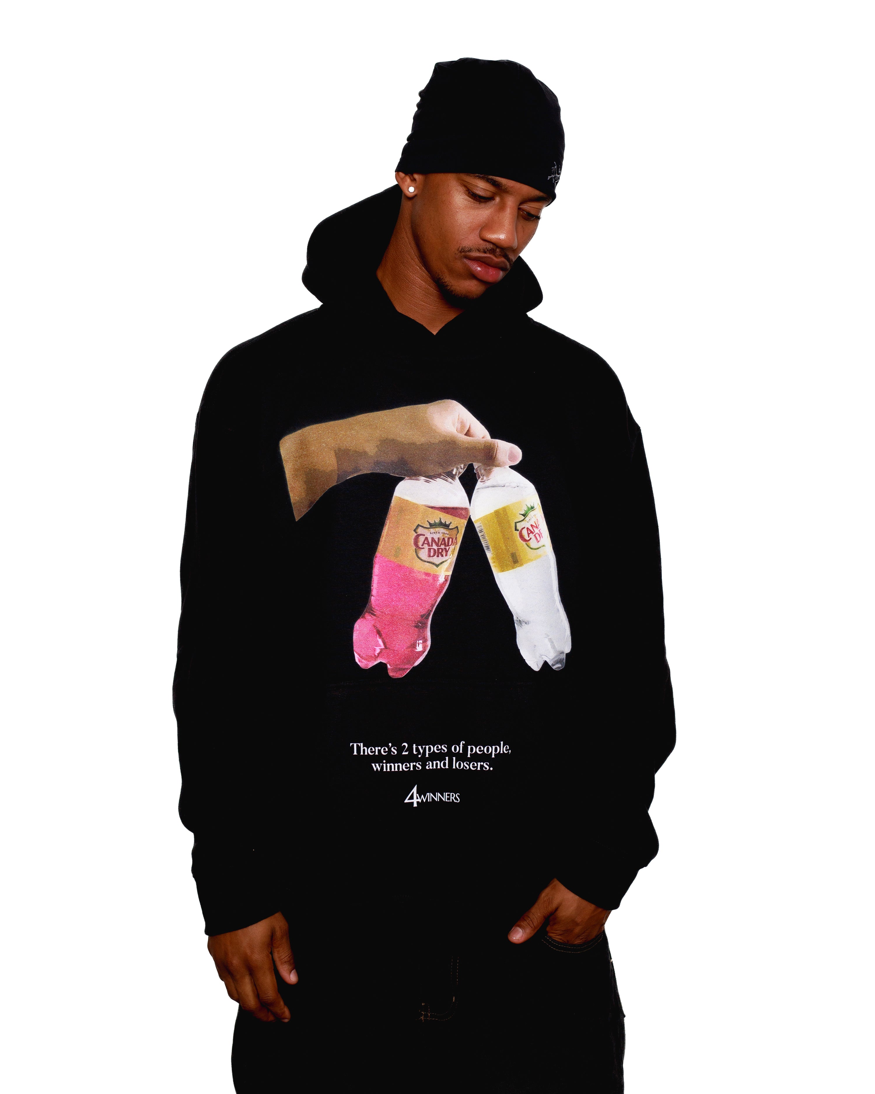 4WINNERS AND LOSERS (CD) HOODIE - WASHED BLACK