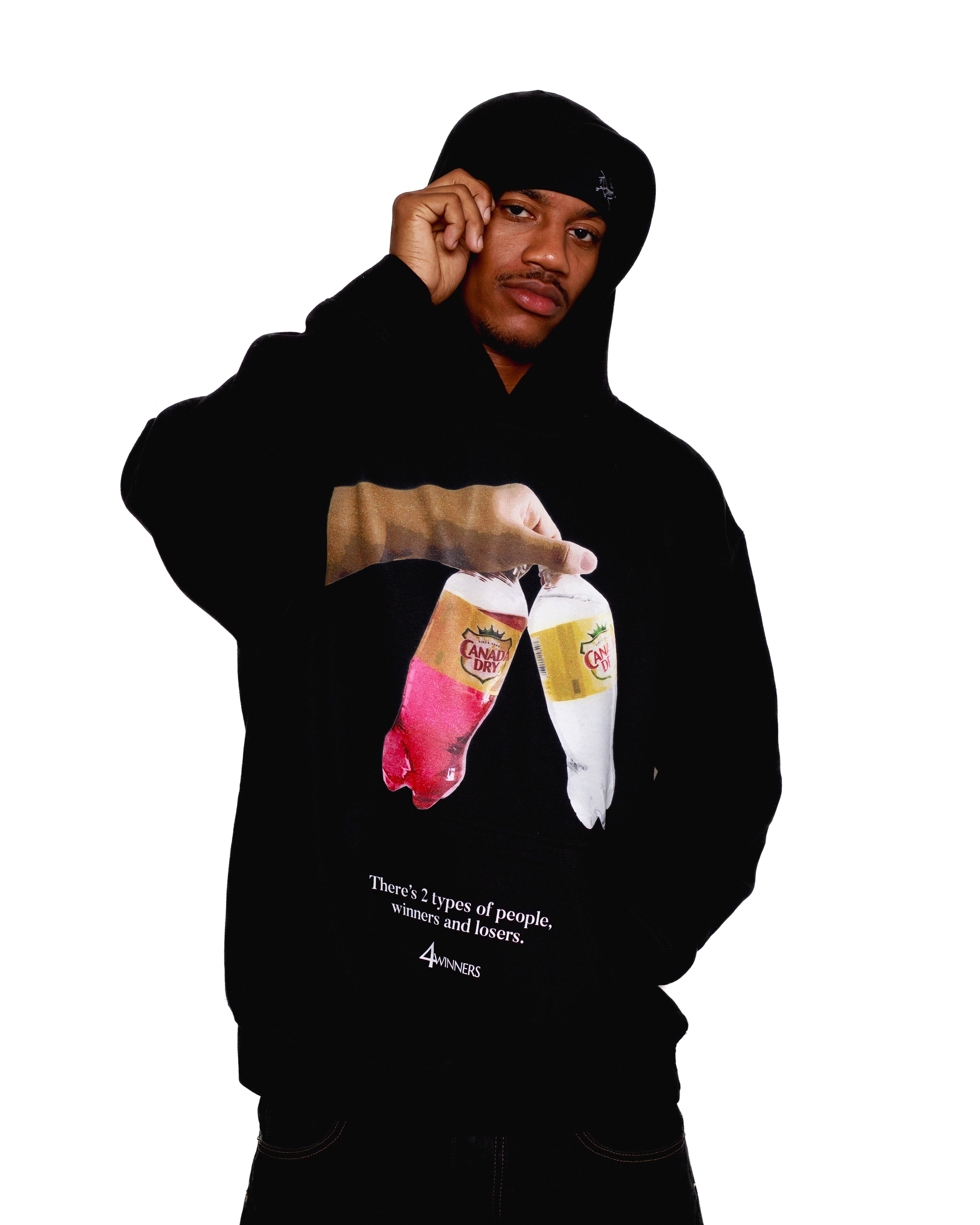 4WINNERS AND LOSERS (CD) HOODIE - WASHED BLACK
