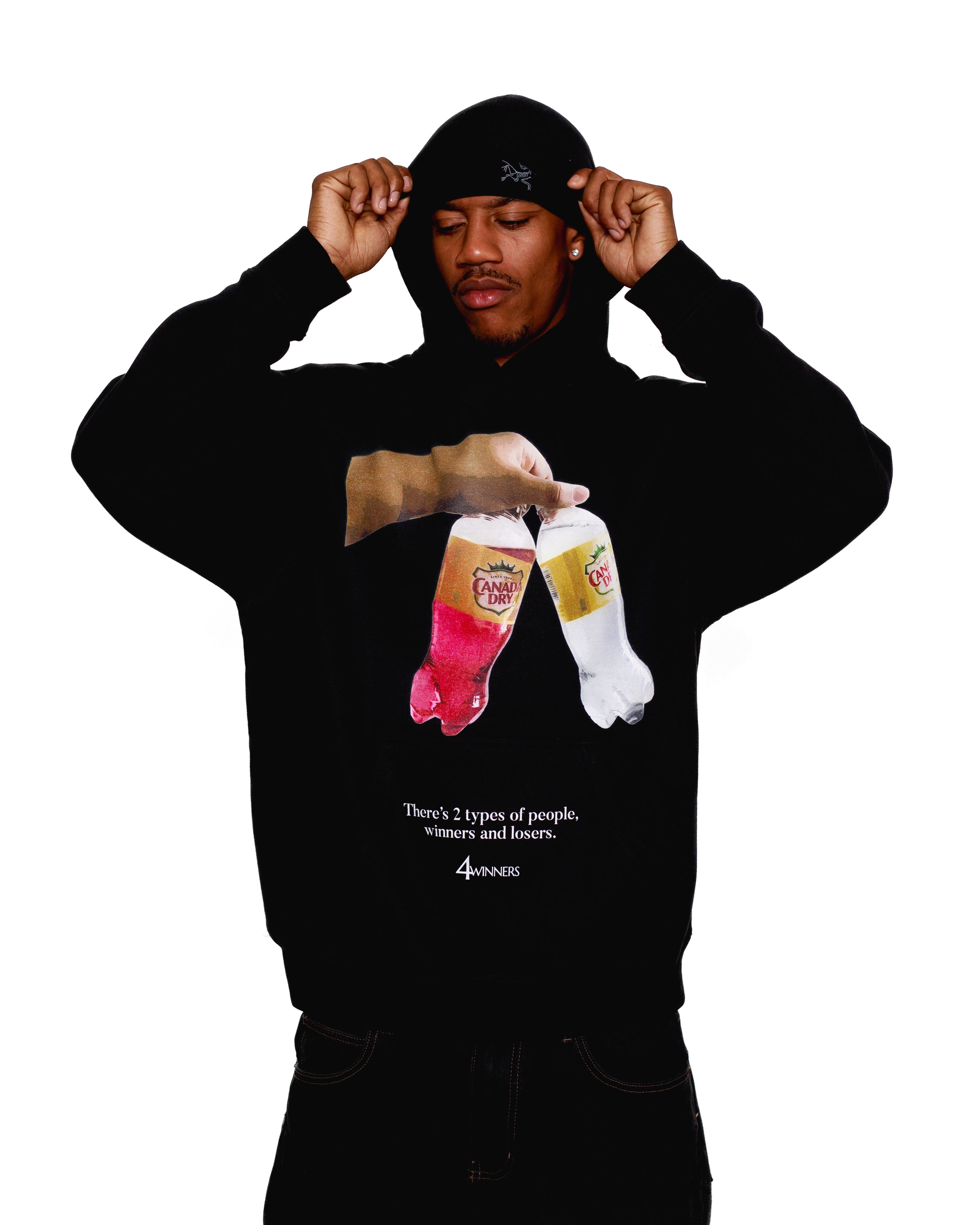 4WINNERS AND LOSERS (CD) HOODIE - WASHED BLACK